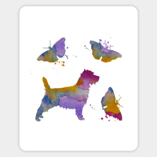 Cairn Terrier Art, Dog with Butterflies Sticker